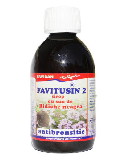 FAVITUSIN 2 - SIROP CU SUC DE RIDICHE NEAGRA, PIR SI CIMBRISOR 250 ML [1]