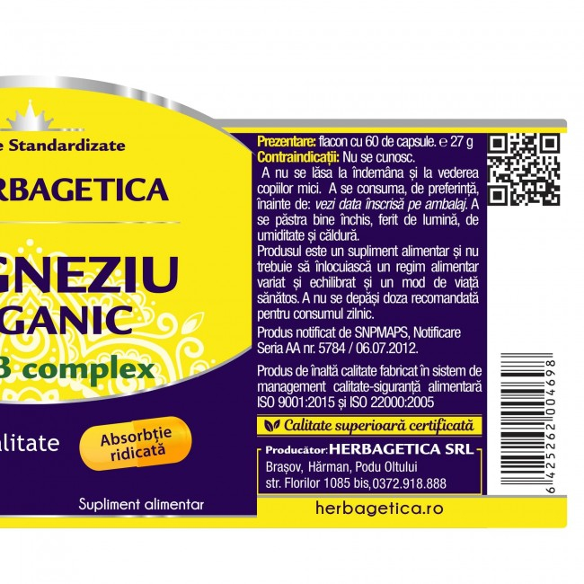 MAGNEZIU ORGANIC B COMPLEX 60 CPS [3]