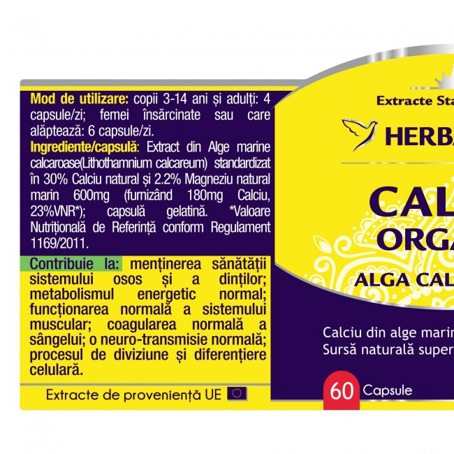 PACHET CALCIU ORGANIC 60 CPS + 10 CPS [2]
