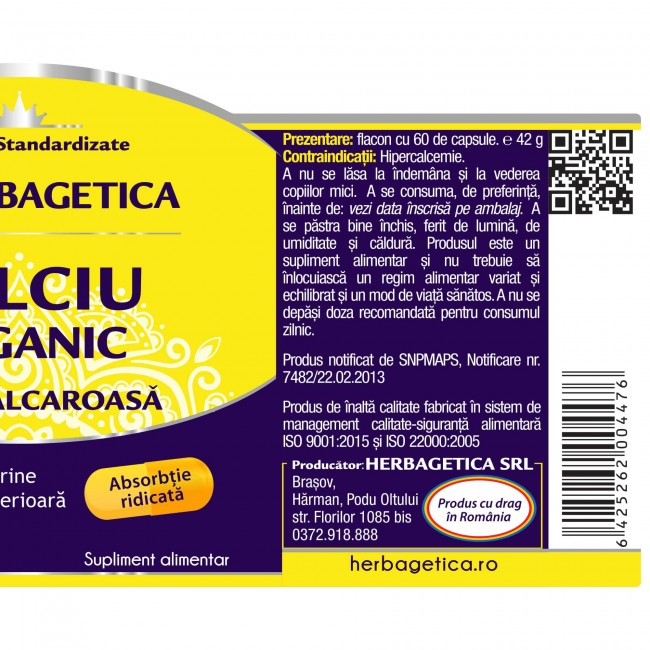 PACHET CALCIU ORGANIC 60 CPS + 10 CPS [3]