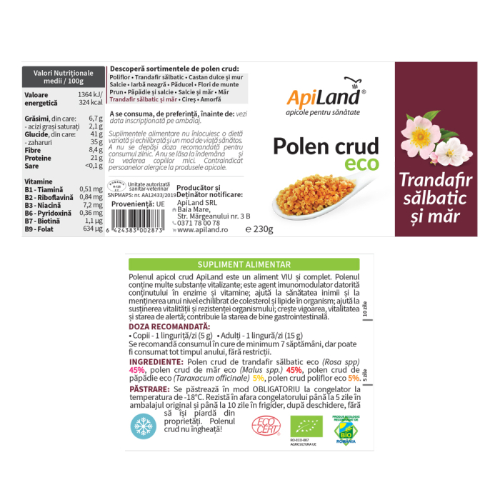 POLEN CRUD TRANDAFIR SI MAR ECO 230 G [2]