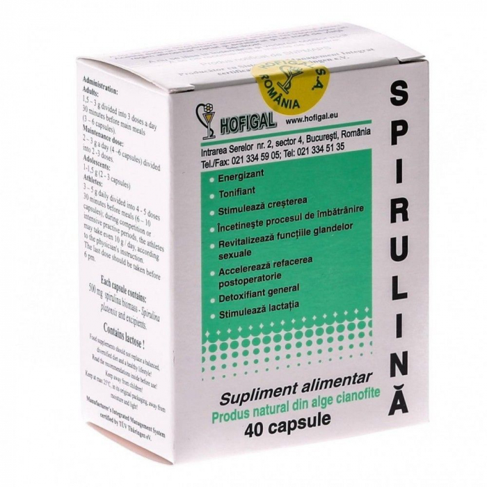 SPIRULINA 500 MG 40 CPS [1]