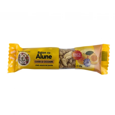 Fără zahăr - BATON CU ALUNE CAISE SI CICOARE 28G