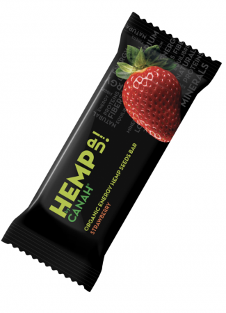 Produse BIO - BATON DIN SEMINTE DE CANEPA CU CAPSUNI ECO 48G CANAH