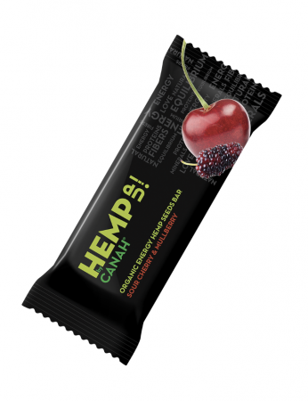 Alimentare - BATON DIN SEMINTE DE CANEPA CU VISINE & DUDE ECO 48 G CANAH