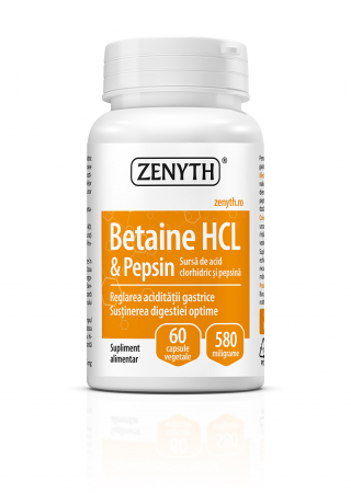 Capsule, Comprimate - BETAINE HCL PEPSIN 580 MG/CPS