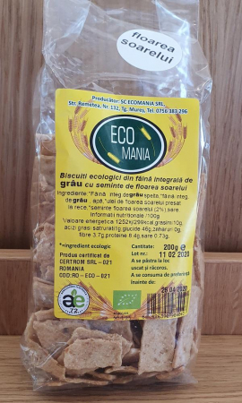 Produse BIO - BISCUITI ECO  CU SEMINTE DE FLOAREA SOARELUI 200 G