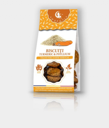 Alimentare - BISCUITI VEGANI TURMERIC & PSYLLIUM 150 G