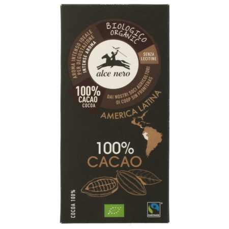 Cafea si Dulciuri - CIOCOLATA NEAGRA 100% CACAO ECO 50 G ALCE NERO
