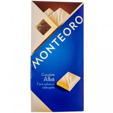 Alimentare - CIOCOLATA ALBA FARA ZAHAR MONTEORO 90 G