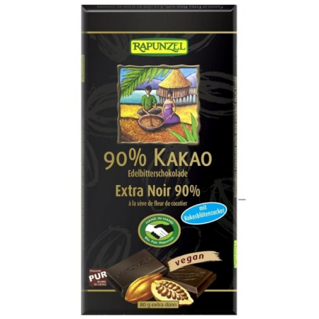 CIOCOLATA AMARUIE 90% CACAO SI ZAHAR DE COCOS VEGANA 80 G