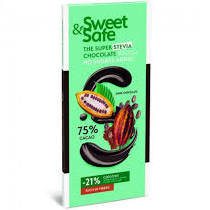 Alimentare - CIOCOLATA AMARUIE INDULCITOR STEVIE 90GR SWEET&amp;SAFE