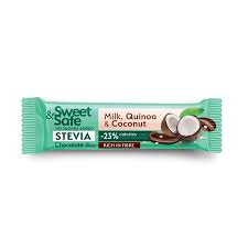 Alimentare - CIOCOLATA LAPTE COCOS SI QUINOA INDULCITOR STEVIE 25 G SWEET&SAFE