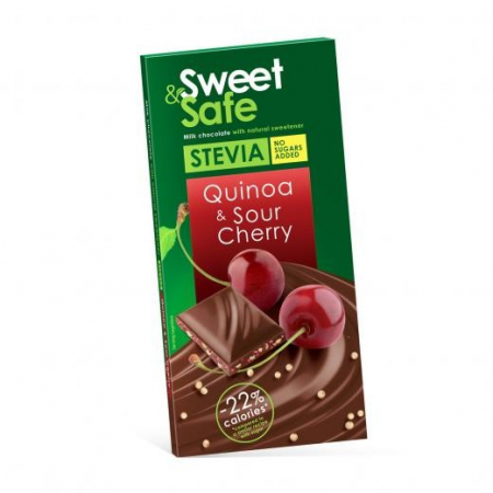 Alimentare - CIOCOLATA LAPTE,QUINOA SI VISINE STEVIE 90 G SWEET&SAFE
