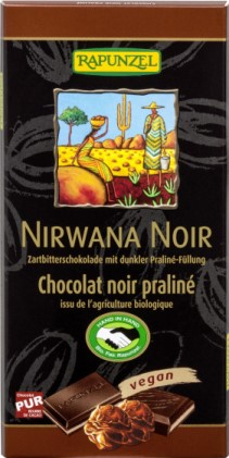 Suplimente - CIOCOLATA NIRWANA NEAGRA CU PRALINE 55% CACAO VEGANA  100G