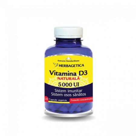 Sistemul osos si articulatii - VITAMINA D3 5000 UI 120 CPS HERBAGETICA