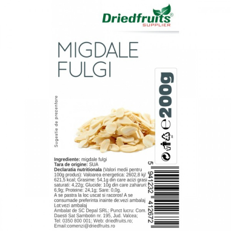 Nuci, Semințe - FULGI MIGDALE 200 G