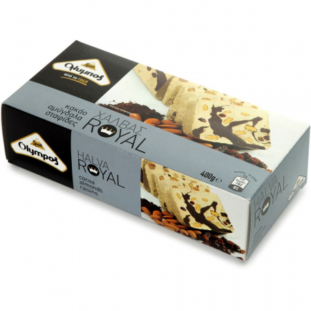 Alimentare - HALVA ROYAL OLYMPOS CU COCAO, MIGDALE SI STAFIDE 250 G