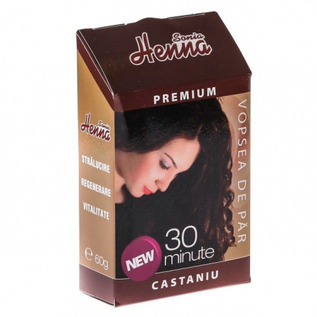 Îngrijire păr - HENNA PREMIUM CASTANIU 60 G