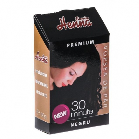 Îngrijire păr - HENNA PREMIUM NEGRU 60 G