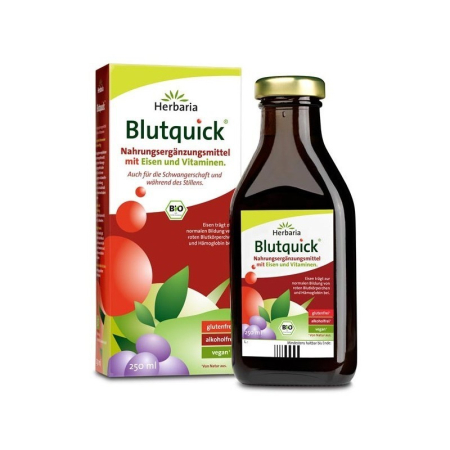 Vitamine si Minerale - HERBARIA BLUTQUICK 250ML Supliment pentru carenta de fier
