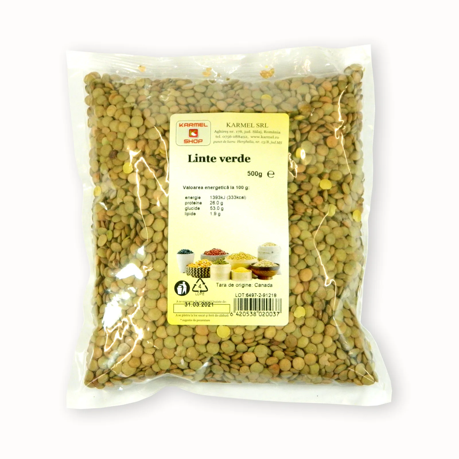 Leguminoase - LINTE VERDE 500G