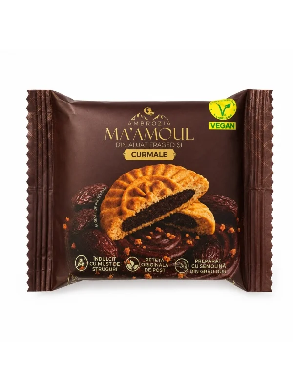 Vegan - BISCUITE UMPLUT CU CREMA DE CURMALE MA'AMOUL 50G
