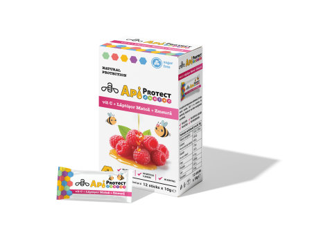 Mamici si Copii - Miere Apiprotect Junior Zmeura+Laptisor matca+Vit C 12x10g