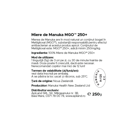 MIERE MANUKA MGO 250+ 250 G [1]