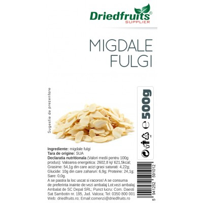 Nuci, Semințe - MIGDALE FULGI 500 G