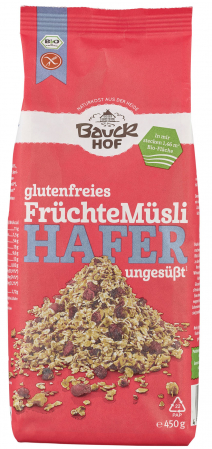 Suplimente - MUSLI CU OVAZ SI FRUCTE FARA GLUTEN 450 G