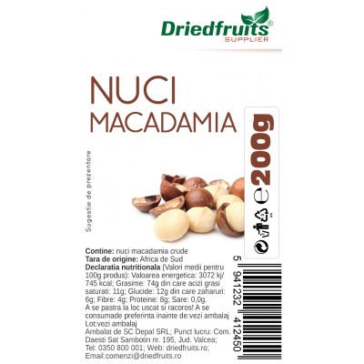 Nuci, Semințe - NUCI MACADAMIA 200 G