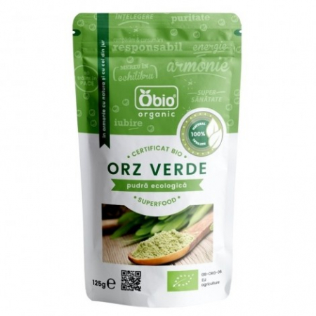 Produse BIO - PULBERE DE ORZ VERDE RAW BIO 125 G
