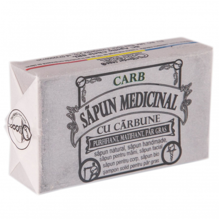 Săpunuri - SAPUN MEDICINAL CU CARBUNE CU 90 G