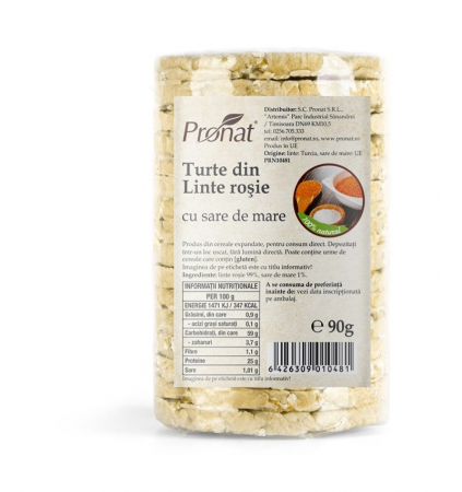 Alimentare - TURTE DIN LINTE ROSIE CU SARE 90G