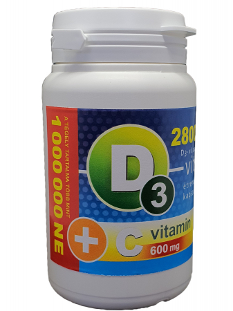 Suplimente - VITAMINA D3 28000NE+VITAMINA C 600MG 36 CAPS