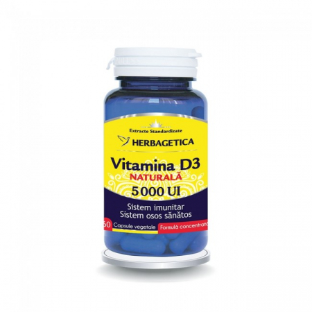 Sistemul osos si articulatii - VITAMINA D3 5000UI 60 CPS HERBAGETICA