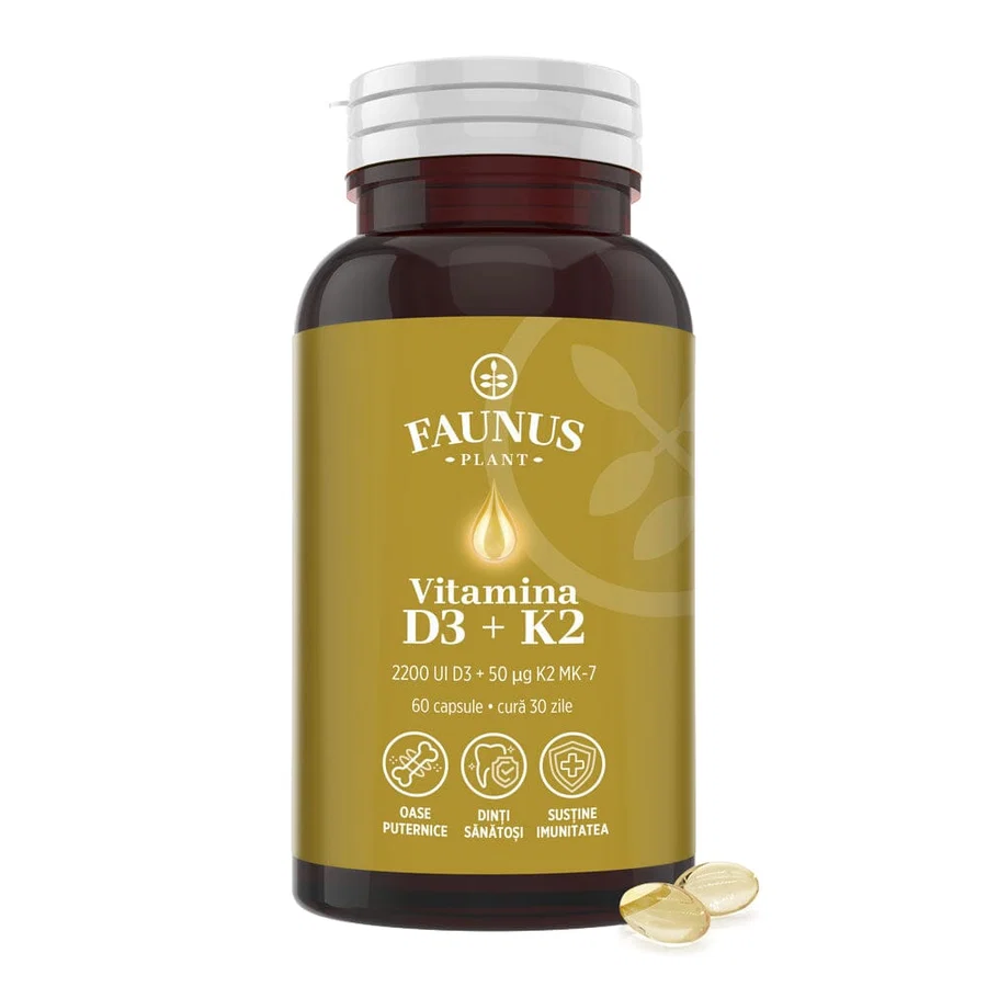 Capsule, Comprimate - VITAMINA D3+K2 60 CPS