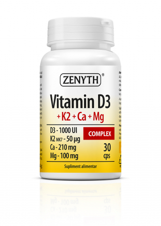 Sistemul osos si articulatii - VITAMINA D3+K2+CA+MG COMPLEX 30CPS