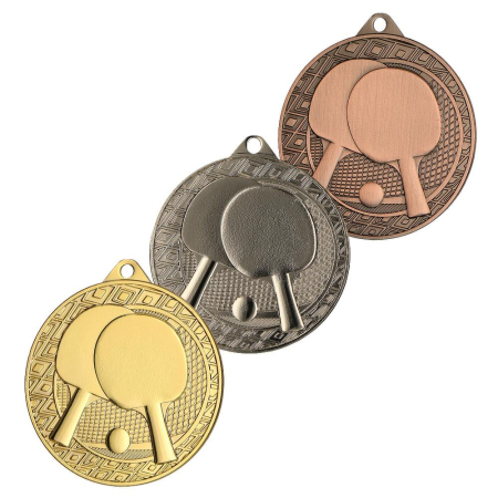 OUTLET - Medalie tenis 50mm MMC34053 metal aur argint bronz racheta tenis