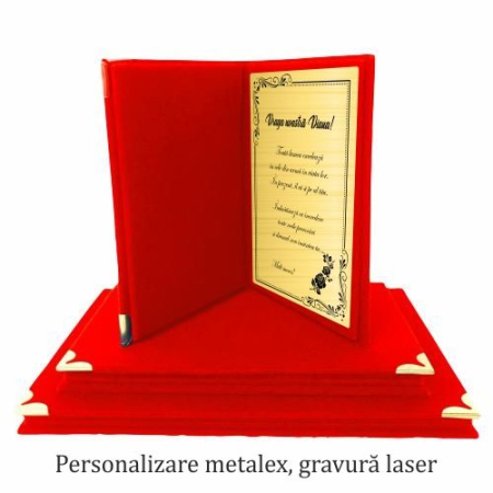 Noutăți - Mapa de Prezentare Catifea A5 Rosie