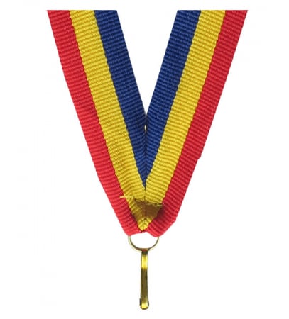 Cupe si Medalii - Snur Medalie Albastru/Galben/Rosu 11mm