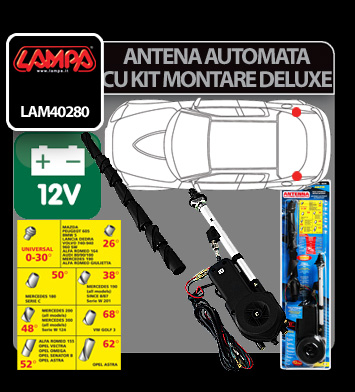 Antena complet automata cu kit montare De-Luxe Lampa 12V [4]