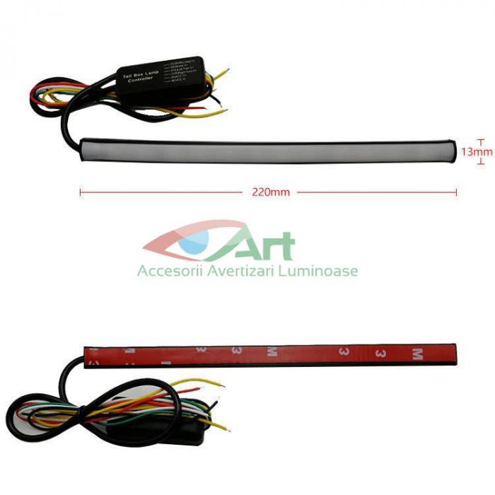 Banda lumina de zi DRL 30cm cu functie de semnalizare dinamica si flash [5]