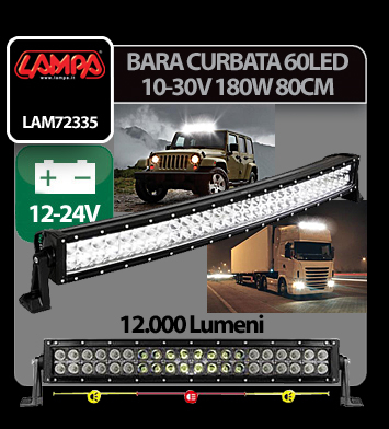 Bara curbata 60LED 10-30V 180W 12000lm - 80cm [6]