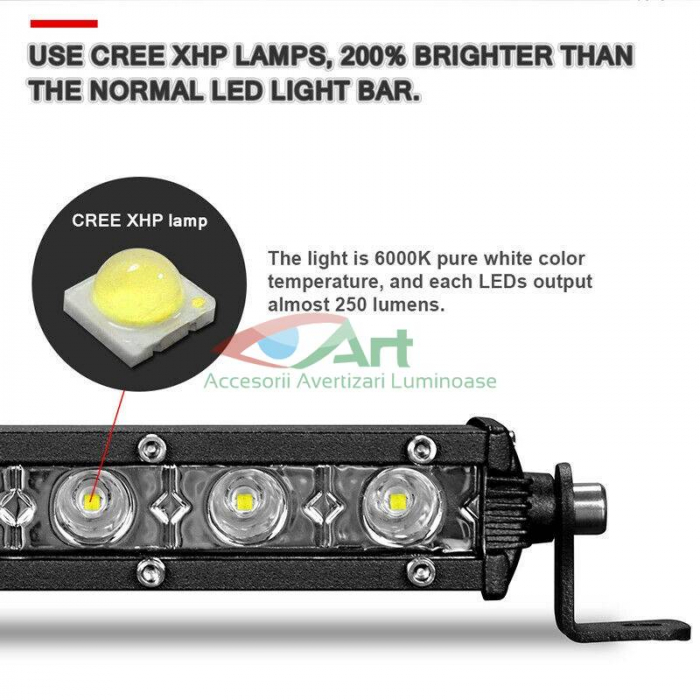 Bara LED Auto Offroad 108W 12V-24V, 9180 Lumeni, 97 cm [6]