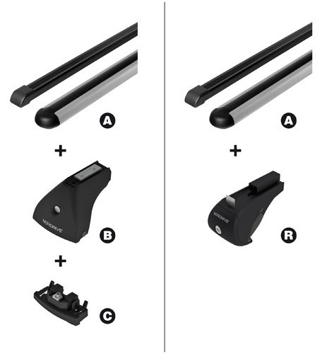 Bare portbagaj otel Quadra, 2buc - S - 108cm [8]