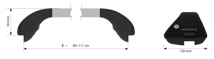 Bare portbagaj telescopice alumin Snap Alu 2buc - S - 80÷111cm [3]