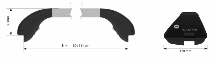 Bare portbagaj telescopice alumin Snap Alu 2buc - S - 80÷111cm [13]