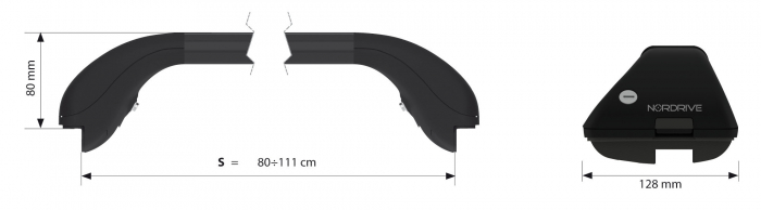 Bare portbagaj telescopice otel Snap Steel 2buc - S - 80-111cm [3]